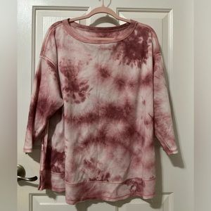 Womens Mauve Tie Dyed Thermal Top Size 1x 2x 16 18 20